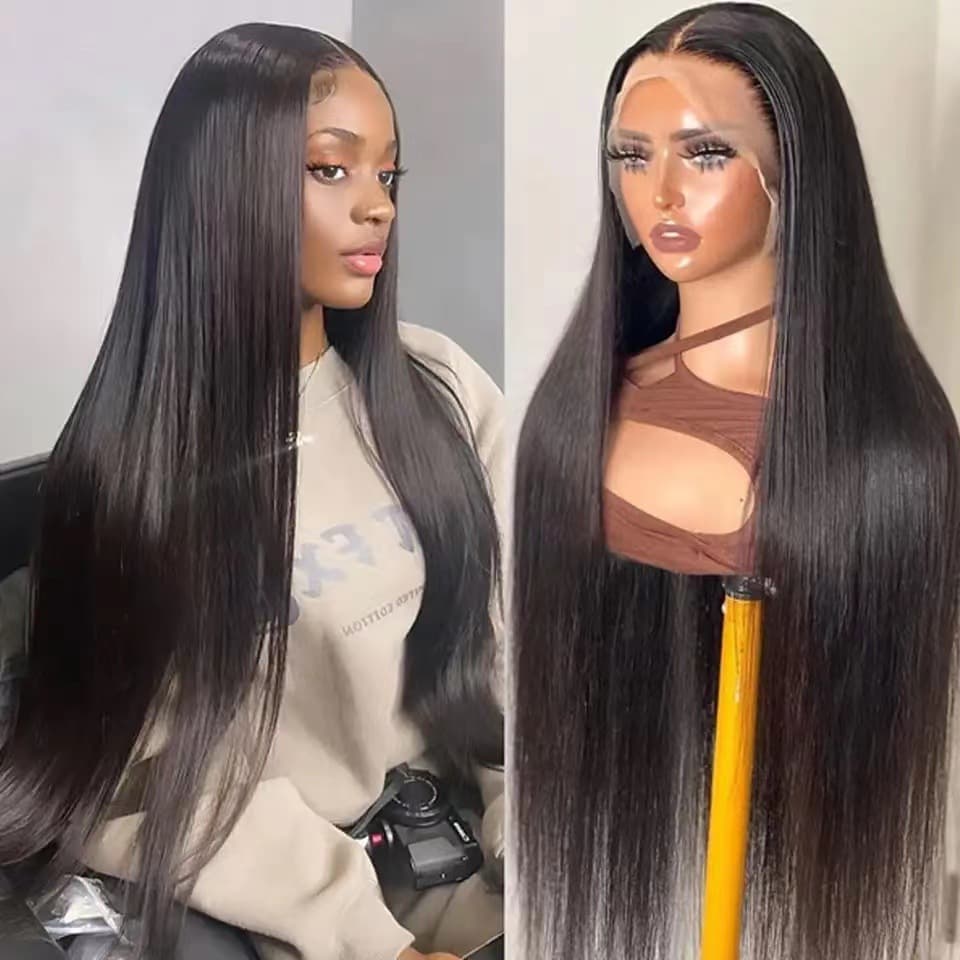 Independent station hot sale front lace wig lady long straight hair high temperature silk chemical fiber hot sale wig set spot
