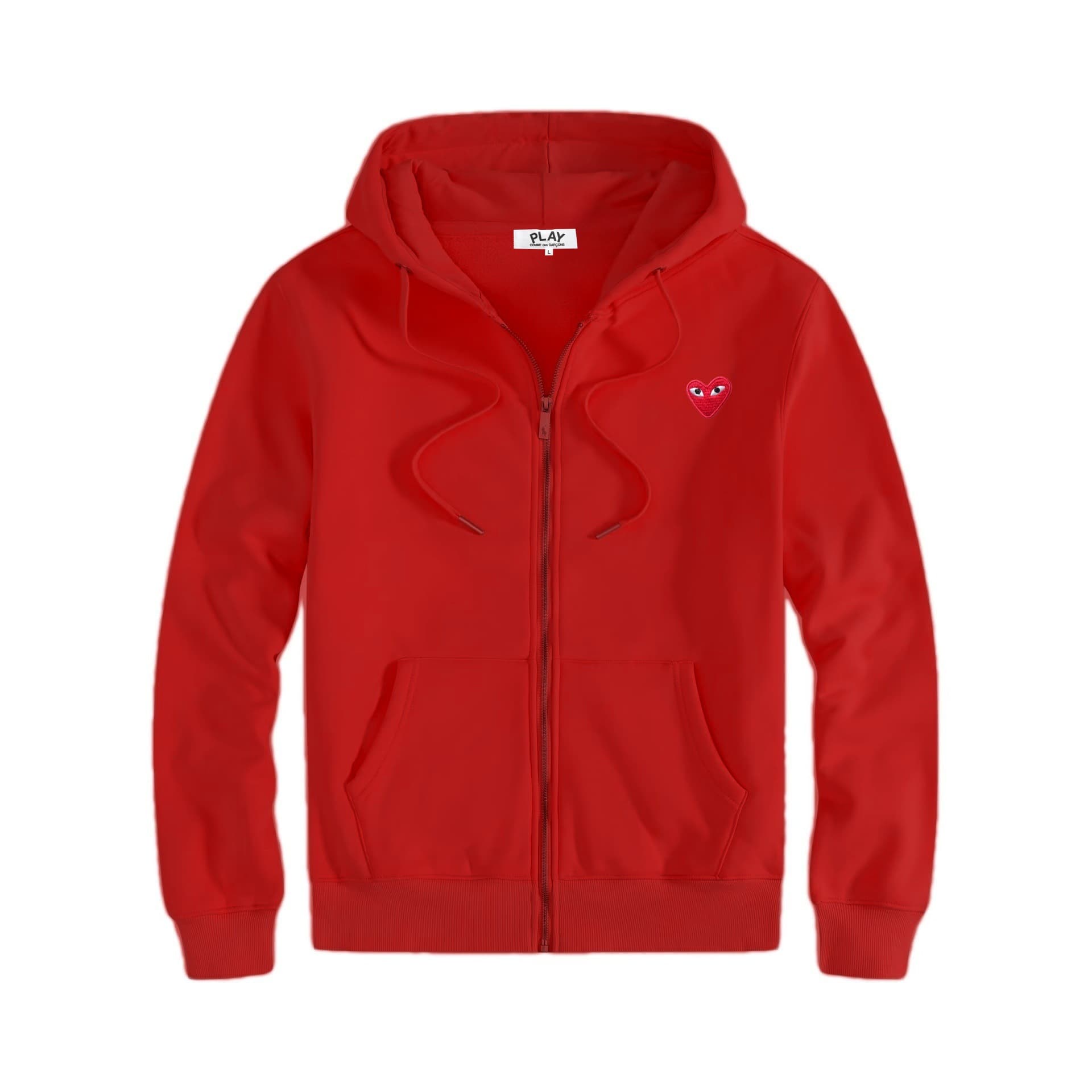 Sweat-shirt à capuche doublé polaire PLAY avec fermeture éclair et cœur brodé, ample, grande taille, unisexe, pour couple