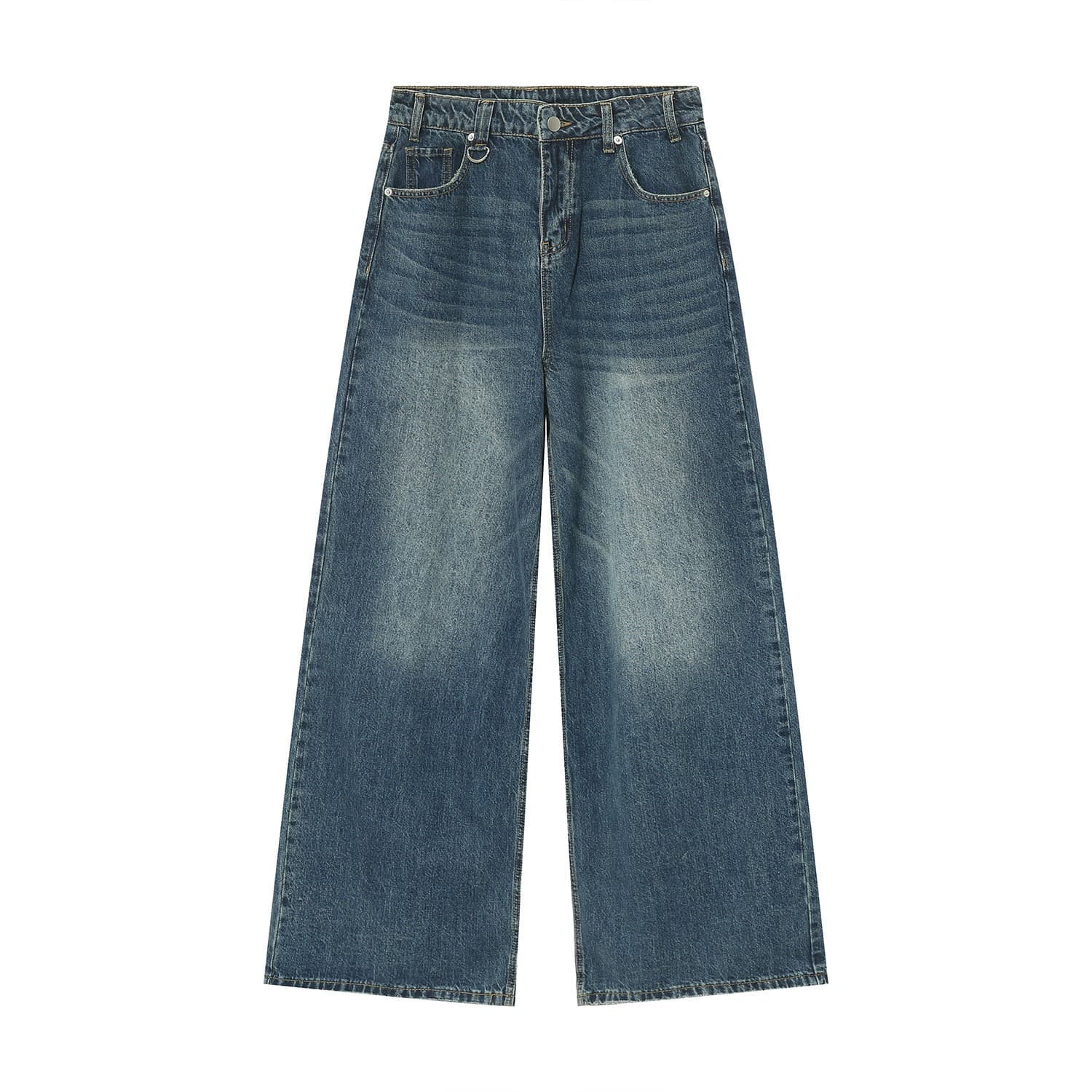 Men's Clothing 2025 New Vintage Hong Kong Style Old Baggy Wide-Leg Mop Jeans