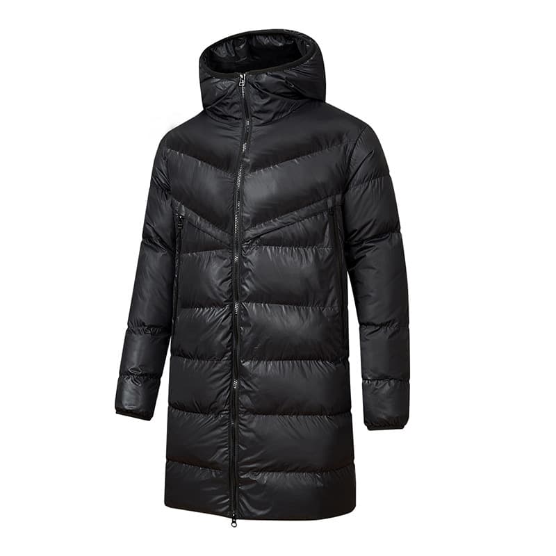 Men's Clothing winter new Silk cotton jackets for men and women, long, over the knee, couples, thickened, popular, hooded, white duck Silk cotton cotton jacket