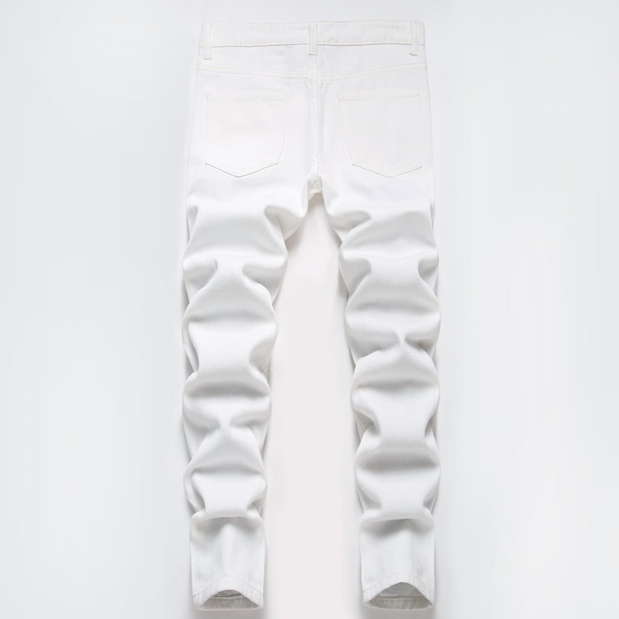 Kids’ Clothing Boys' Pure White Non Stretch Straight Jeans