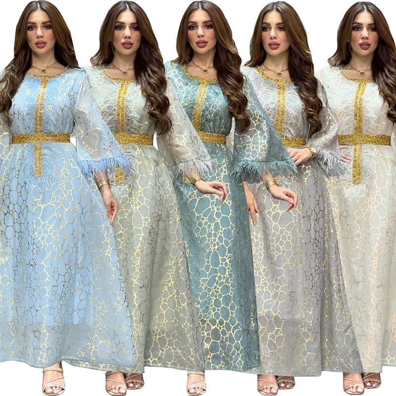 Women's dress Autumn and winter best-selling clothing hot diamond hot gold dress