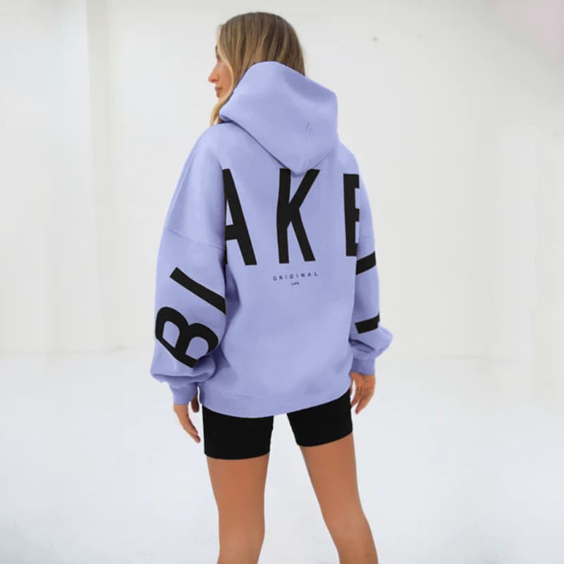 Sweat à capuche ample à manches longues pour femmes