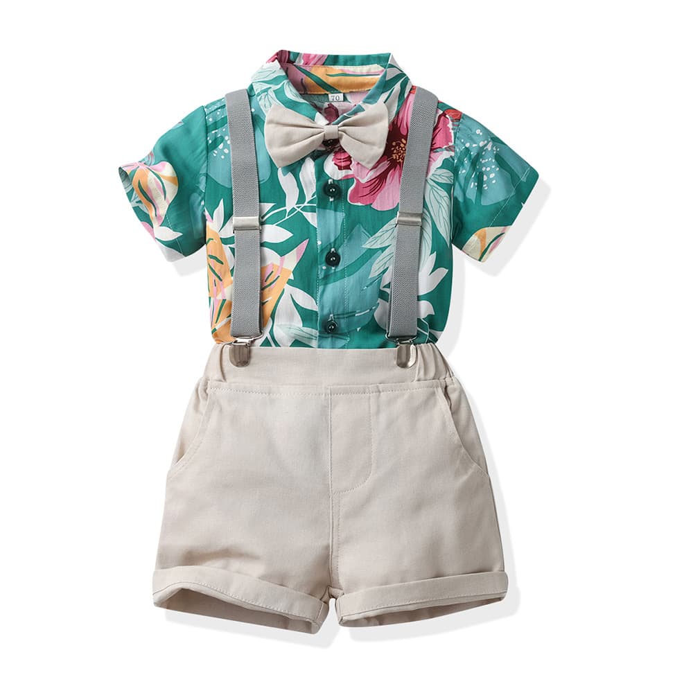 Kid's Clothing Boys summer suits new style beach net celebrity fashionable shirt short sleeve children's summer cool two piece suit trendy