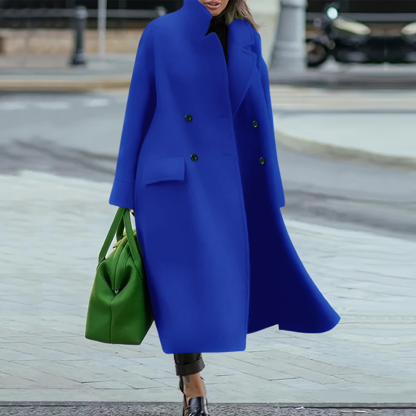 Women's loose winter and autumn women's woolen coats warm coats