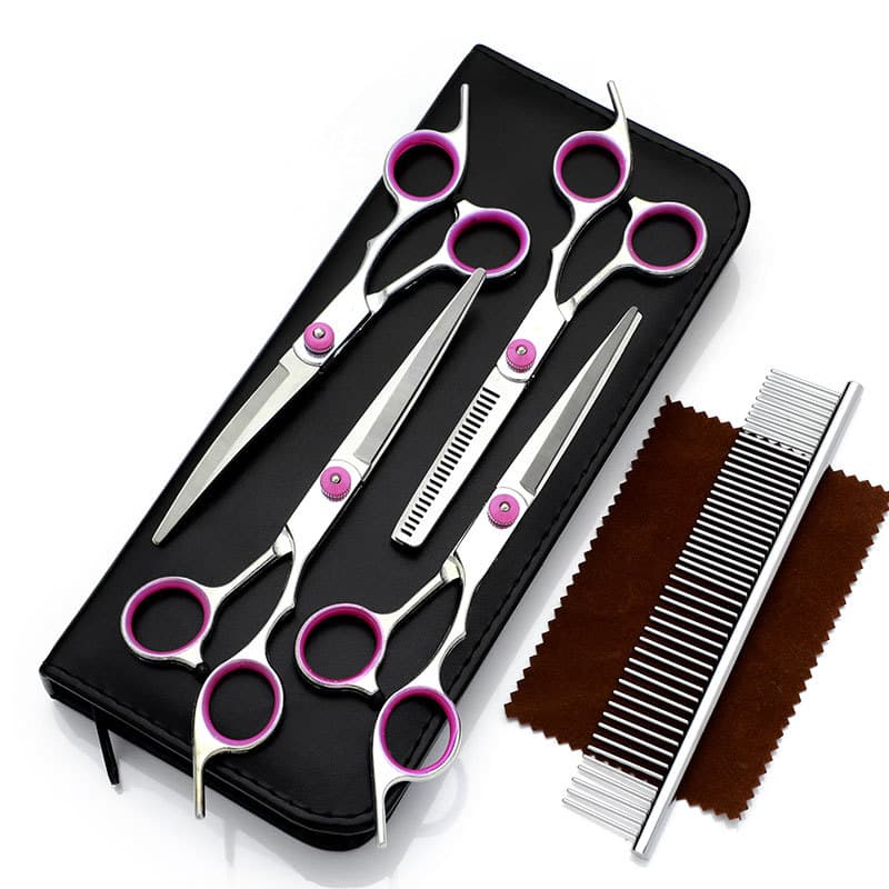 Pet Beauty Scissors Professional Dog Hair Trimming, Straight Cutting, Bending, Teeth Cutting, Teddy Scissors Comb Set