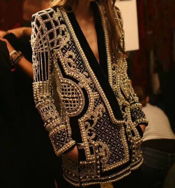 Bubble bead printed women's jacket