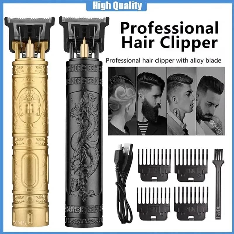 Vintage T9 Electric Hair Cutting Machine Hair Clipper Professional Men Shaver Rechargeable Barber Trimmer For Men Dragon Buddha