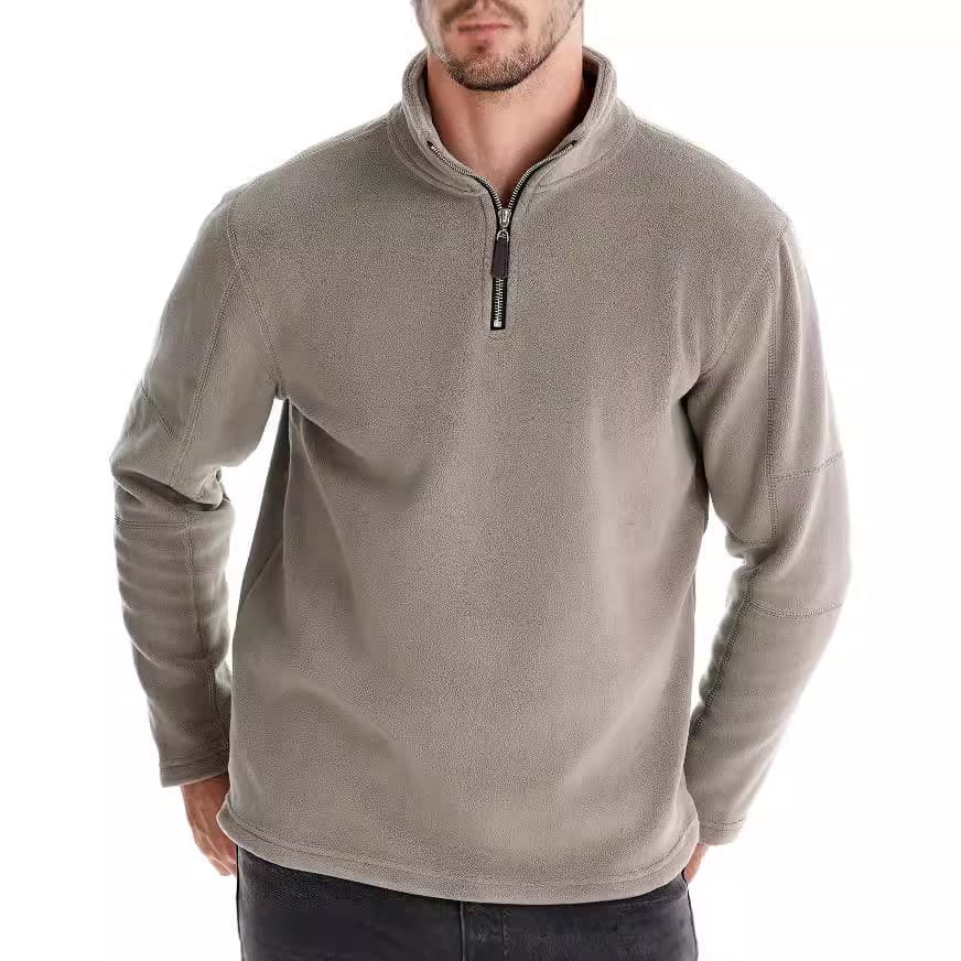 Men's Autumn And Winter New Style Stand Up Collar Half Zip Long Sleeved Sweatshirt Cross Border Trend Leisure Solid Color Men's Polar Fleece Top
