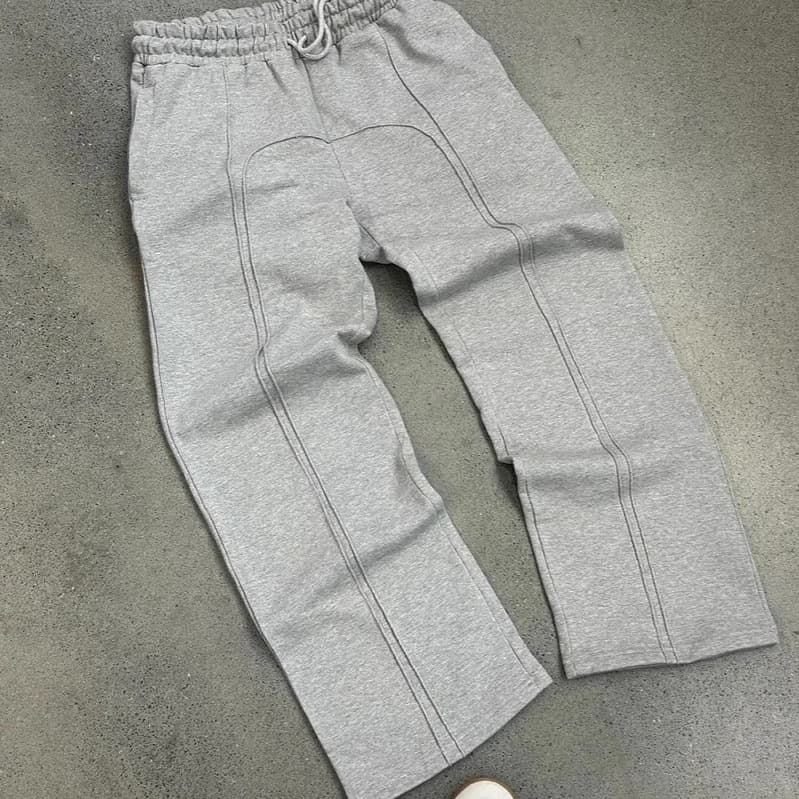 Men's Clothing Drawstring Plus Velvet Sports Splicing Sweatpants Men's Autumn Street Y2k High Waist Wide Leg Casual Pants Trousers
