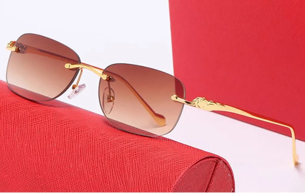 New style France sports sunglasses for men environmentally fashion man and women glass rimless retro vintage gold