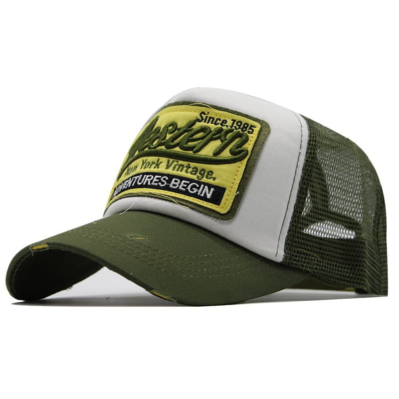 Casquette de baseball brodée New Letter pour homme et femme, style snapback hip-hop, casquette trucker d'été en maille, style os, casquette Dad Ha