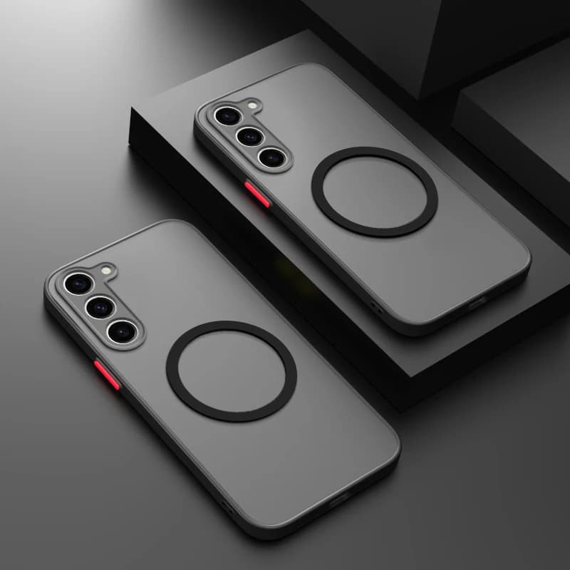 Matte Frosted Magnetic Wireless Charging Case For Samsung Galaxy S24 S23 S22 S21 Ultra Plus FE Shockproof Hard