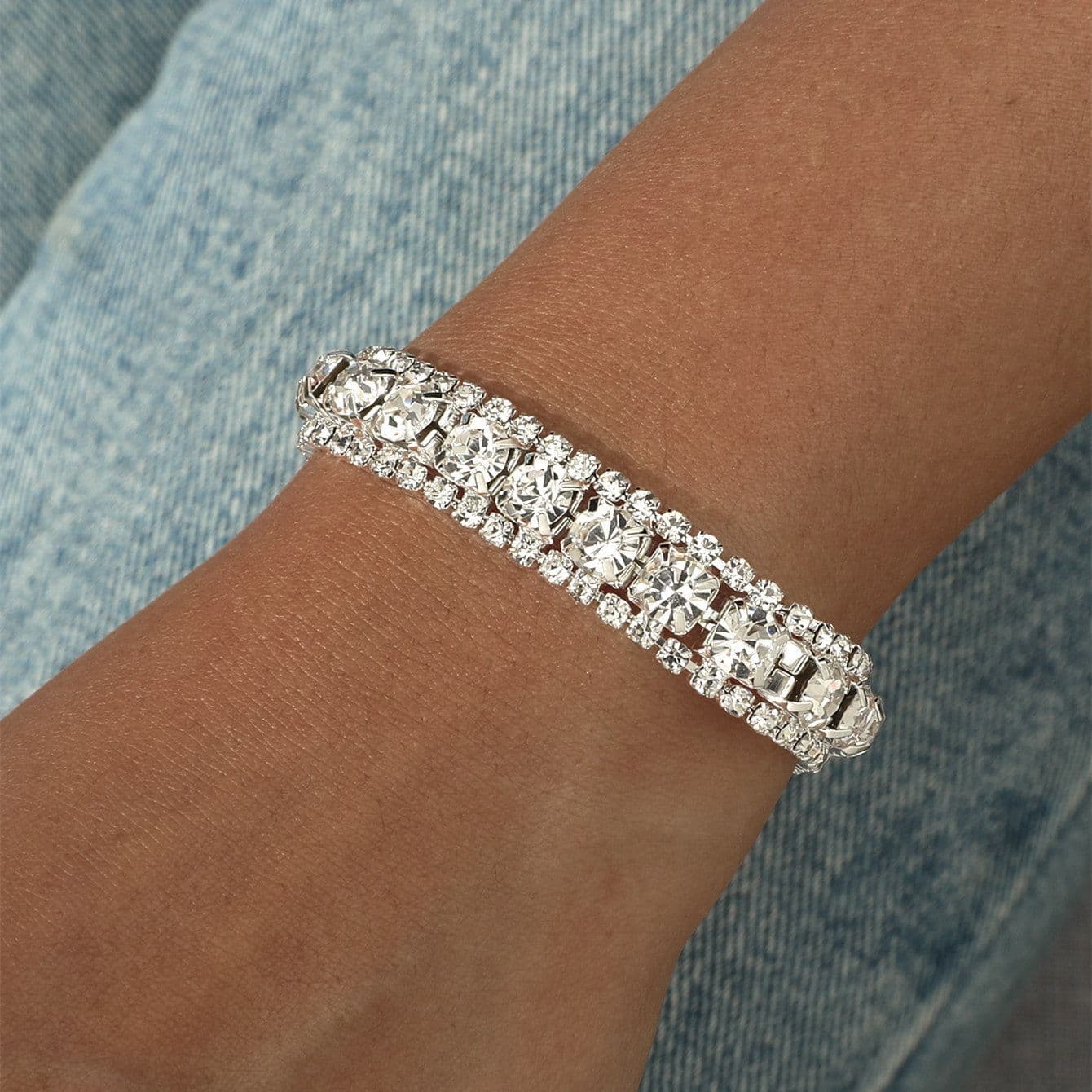 New fashion rhinestone bracelet for women, bride full diamond bracelet, wedding clothing, wedding dress accessories