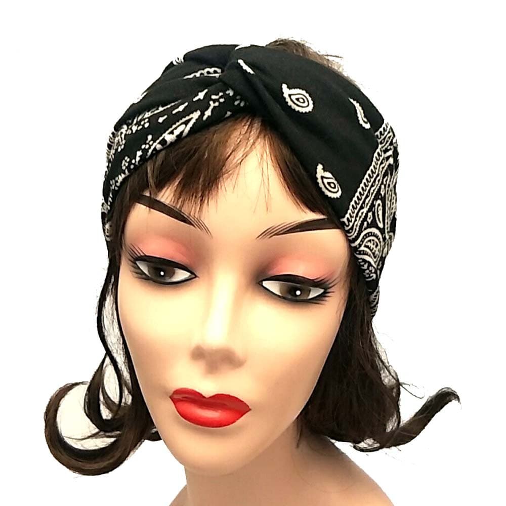 Unisex Wide Edge Vintage Cashew Print Cross Headband Temperament Sports Headband With Face Wash Headband Tide
