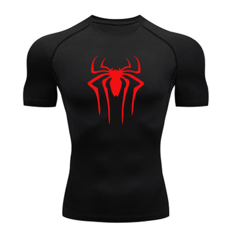 Marve Mo Vie Series Men's Fitness Sports Running Tight Round Neck T-shirt Compression Quick Drying