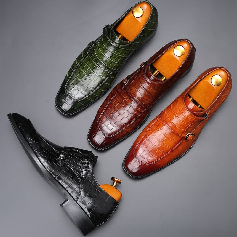 Herren Oxfords Mit Alligator-Krokodil-Print, Modische Schnürschuhe
