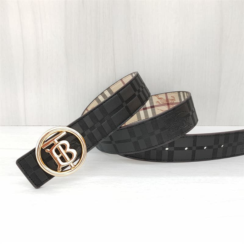 Ceinture classique pour hommes et femmes, avec boucle lisse en cuir de vache TB à double face en relief, ceinture décontractée et polyvalente