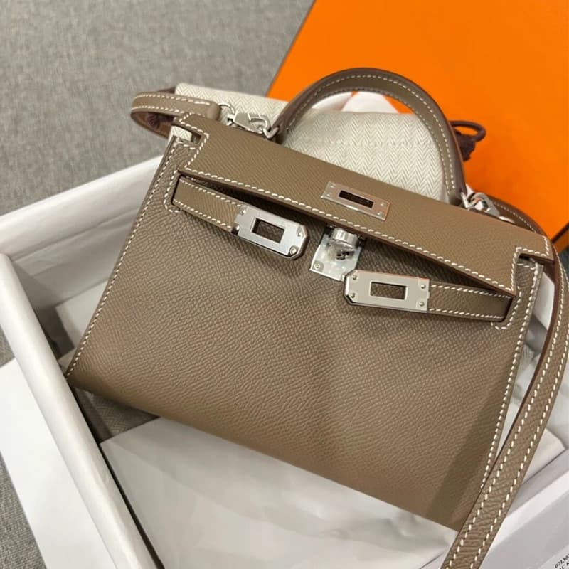 P7 Bubble Green 2023 Nouveau sac Kelly de deuxième génération Printemps et été Sac messager à bandoulière Sac à main en cuir véritable Mini