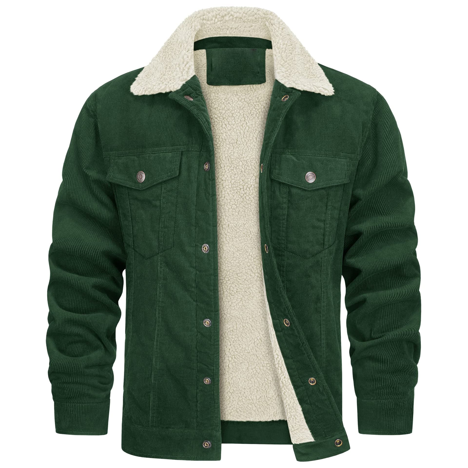 Men's Clothing Autumn And Winter New Men's Long Sleeved Lapel Corduroy Plus Velvet Jacket