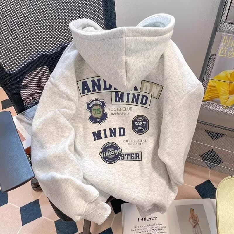 American Style Trendy Brand Hooded Fleece Sweatshirt For Men, Autumn And Winter New Heavyweight Casual Versatile Couple