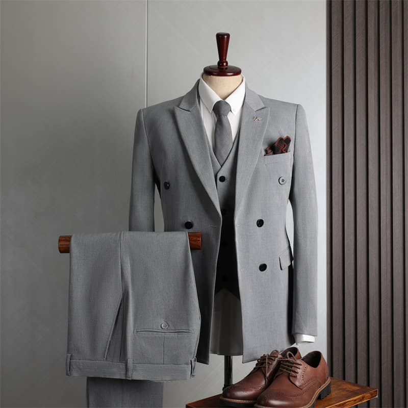 Men's Clothing Double Breasted Suits For Men, Formal Business Casual Fashion, Korean Style, Slim Fit, Large Size, Wholesale Wedding Suits For Men