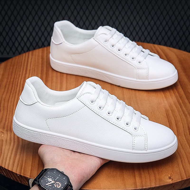 Men's Four Seasons Casual Shoes White Shoes Leather Simple Fashion Casual Shoes Foreign Trade Cross-border Men's Shoes Breathable Shoes