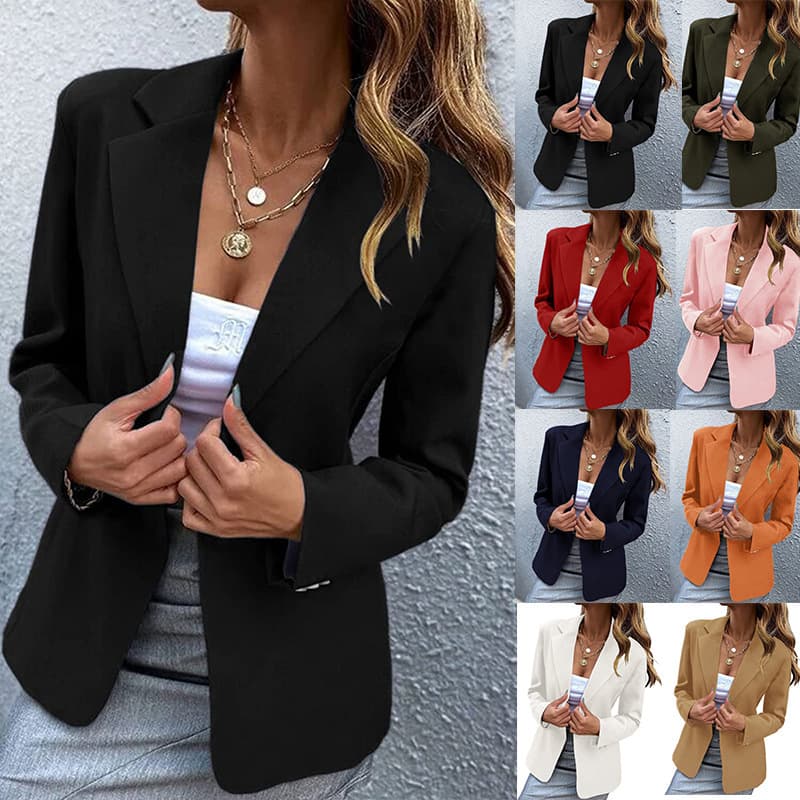 Women's Clothing Casual Long-sleeved Solid Color One-button Small Blazer Suit For Women