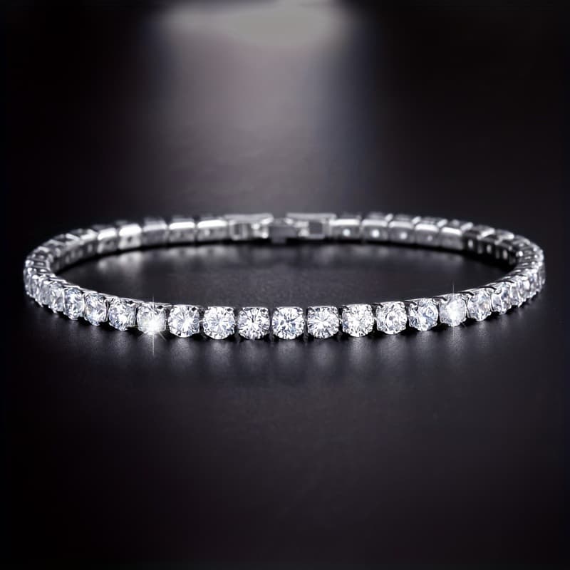 Classic Zircon High-End Tennis Bracelet Full Diamond Unique Hip Hop Style Fashion Chain & Link Jewelry Accessory
