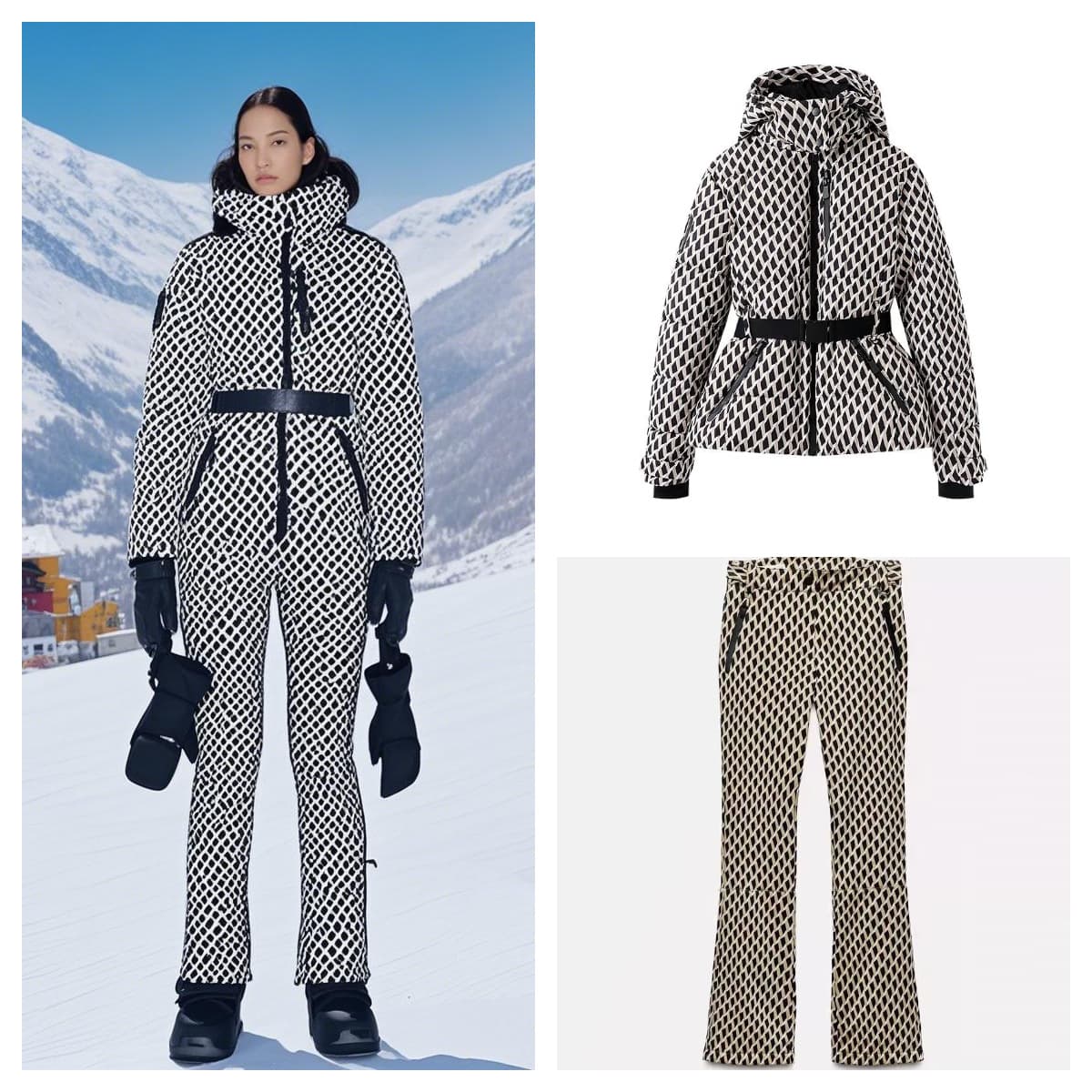 ​​Women's Warm Ski Suit Set With Fitted Jacket & Flared Pants – Stylish Winter Outfit For Snow Sports & Streetwear (S/M/L)​