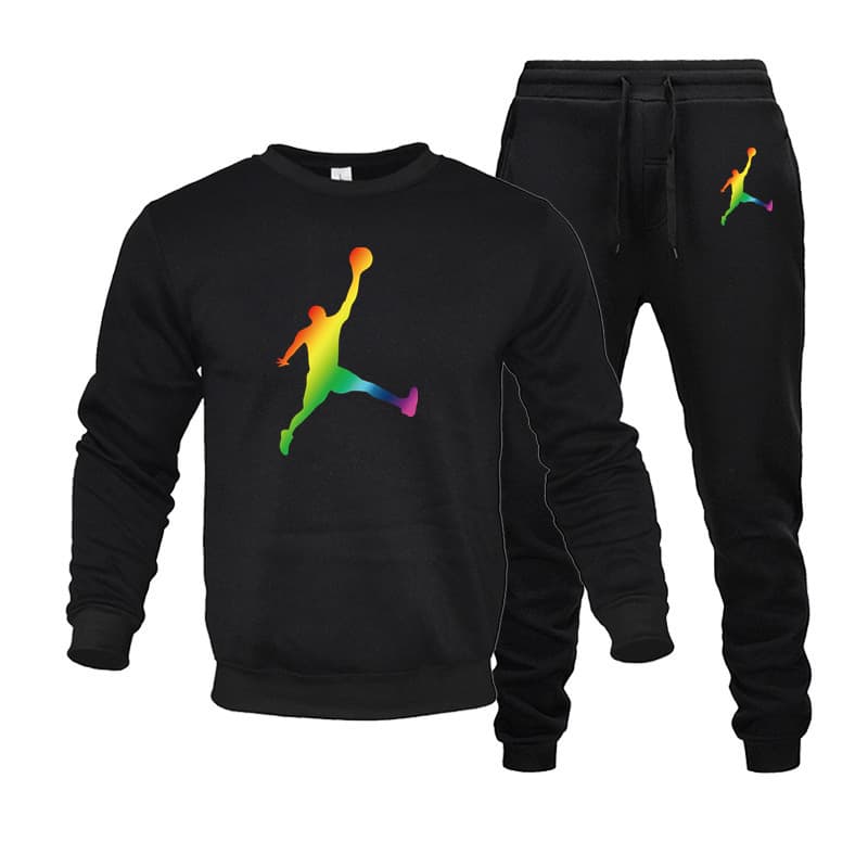 2023 new men's suit Sportswear two-piece round neck hooded wool Sweatshirt+trousers suit Sportswear jogging suit unisex