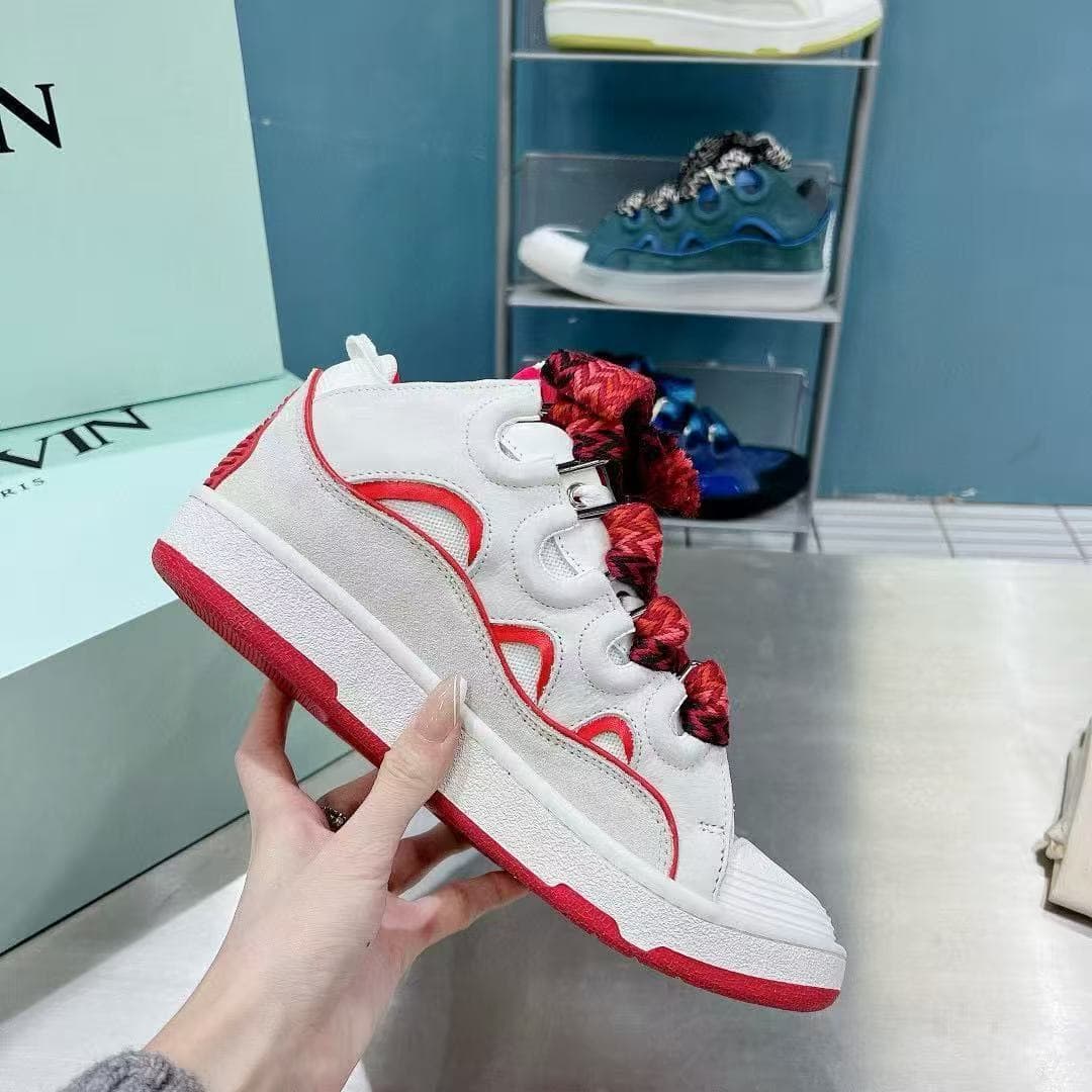Chaussures de sport décontractées rétro en cuir véritable patchwork, style européen et américain, pour hommes et femmes.