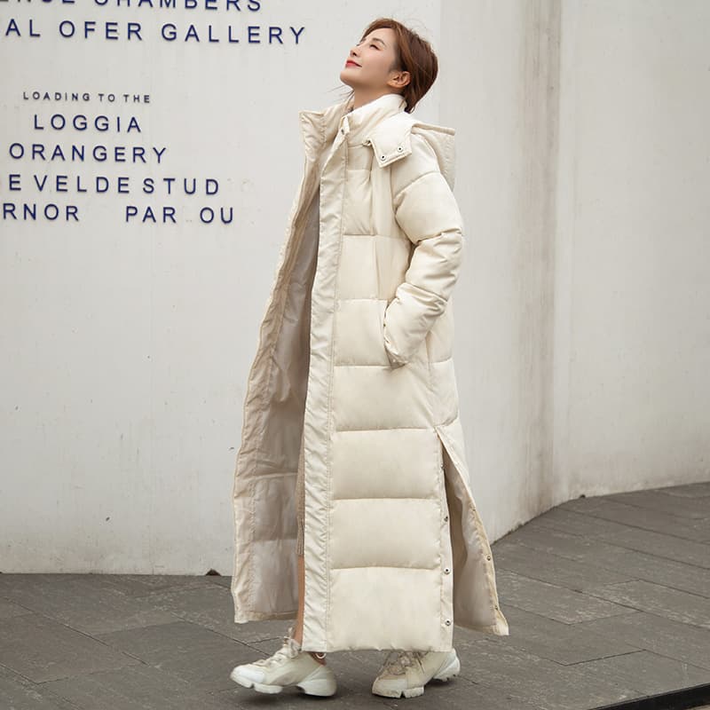 Women's Clothing Actual Shot Of 2023 New Winter Warm Jacket Cotton Coat For Women, Super Long Ankle Length Loose Bread Warm Cotton Coat
