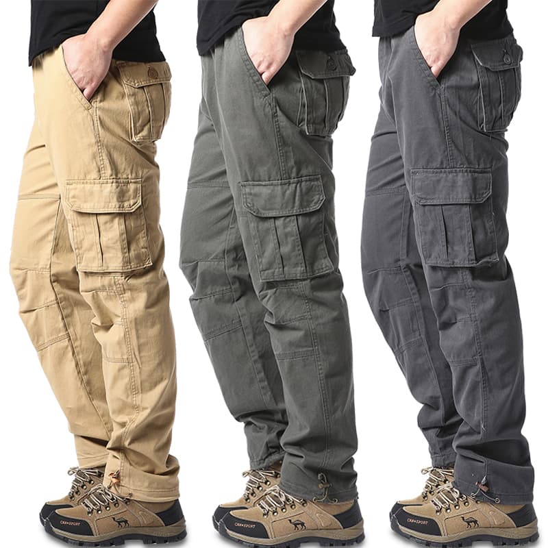 Große Tasche Lose Overalls Männer Outdoor Sport Jogging Taktische Hosen Elastische Taille Reine Baumwolle Casual Arbeit Hosen
