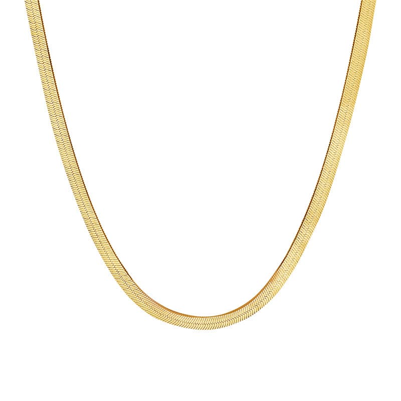 Sterling Silver Necklace 3.3mm Snake Bone Chain Blade Necklace Women's All-match European And American Style Jewelry Niche Design