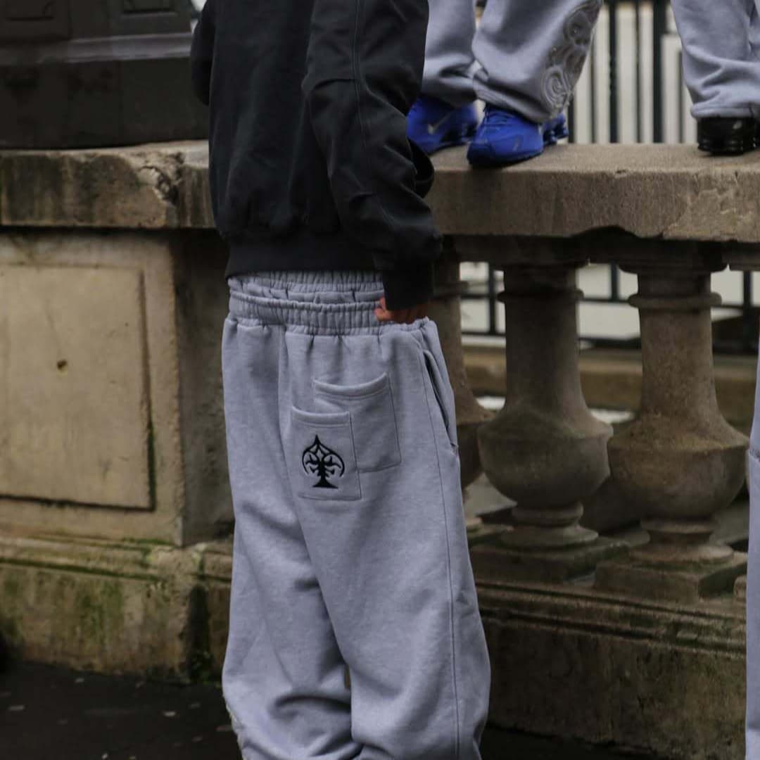 Men's Clothing Double Waist Design Casual SweatpantsNew Fashion Poker Embroidery Loose Sweatpants Y2k Street