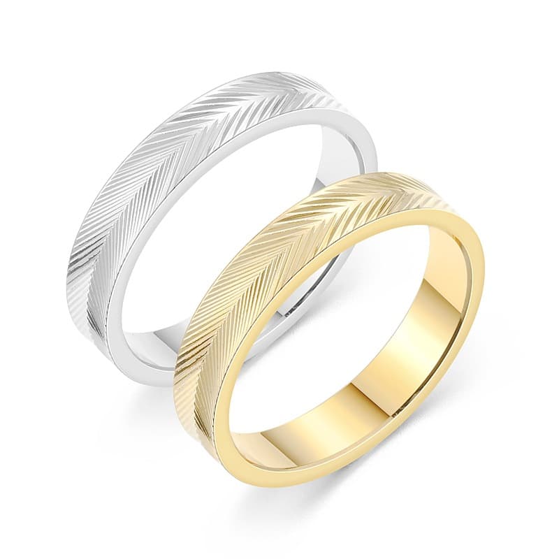 Women's Jewelry Ing Style Temperament Ring Feather Ripple Fashion Couple Ring Hand Jewelry