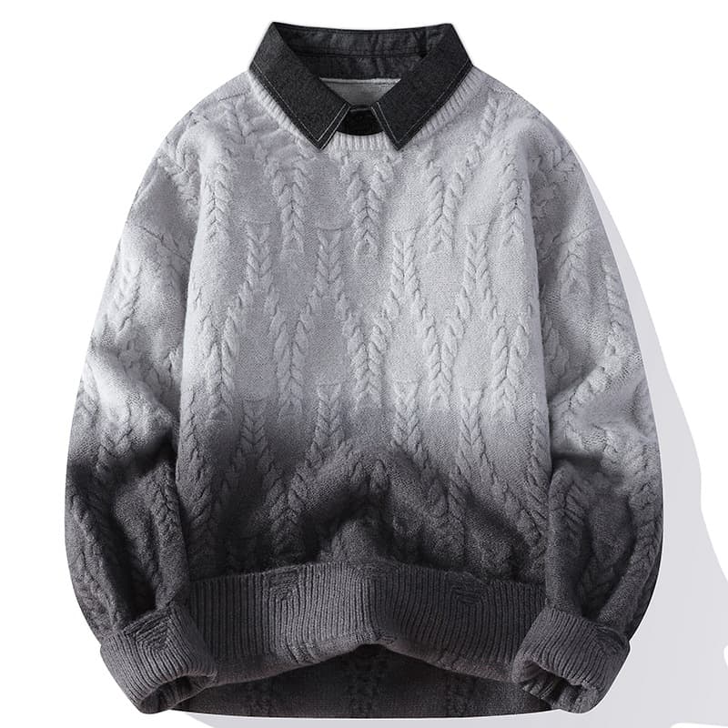 ​​Men's Premium Knit Sweater - Soft Cotton Crewneck Pullover For Fall & Winter (Khaki/Dark Gray/Army Green/Light Gray/Brown