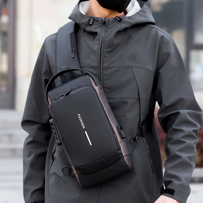 Men's Waist Bag Waterproof Shoulder Bag For Men, Messenger Bag, High-grade Anti-theft Usb Charging, Cycling Large-capacity Business Chest Bag