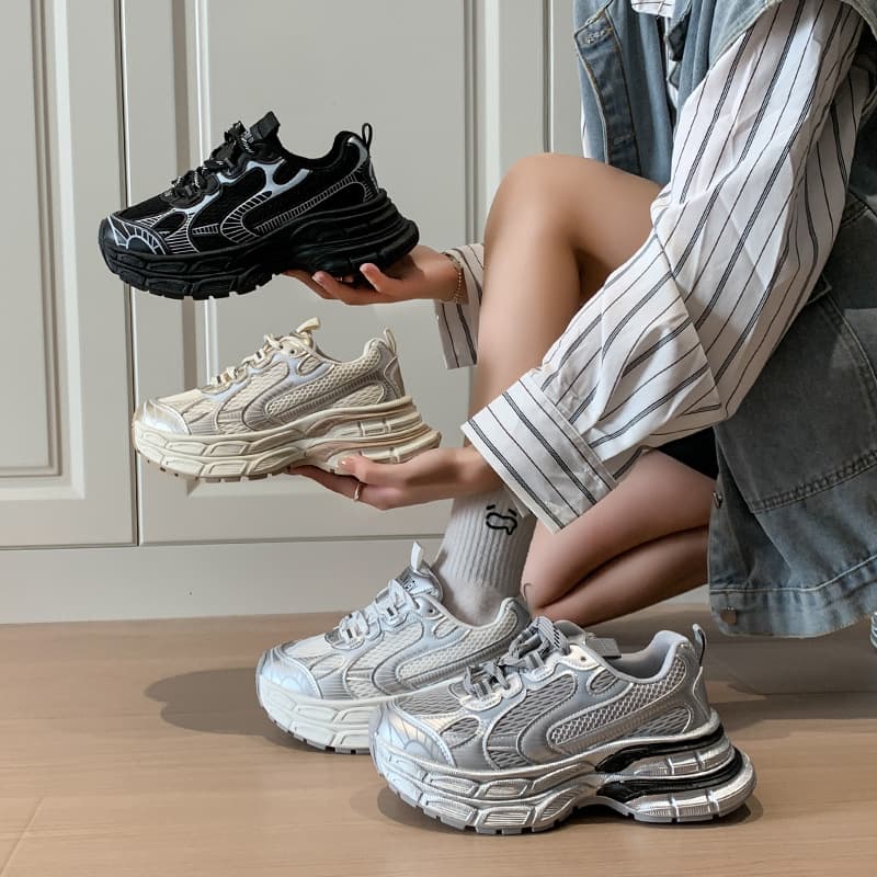 The New Dad Shoes Women Student Sports Running Shoes Casual Thick Bottom Height Increasing Shoes BL01