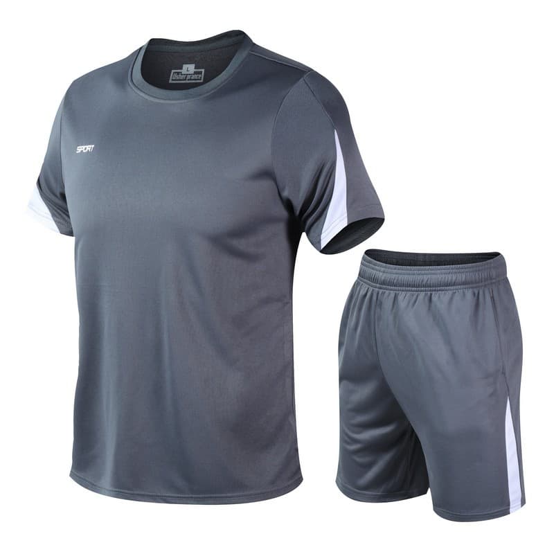 Summer Men's Oversized Quick Drying And Breathable Running Suit Loose Fitting Casual Fitness Short Sleeved 2024 New