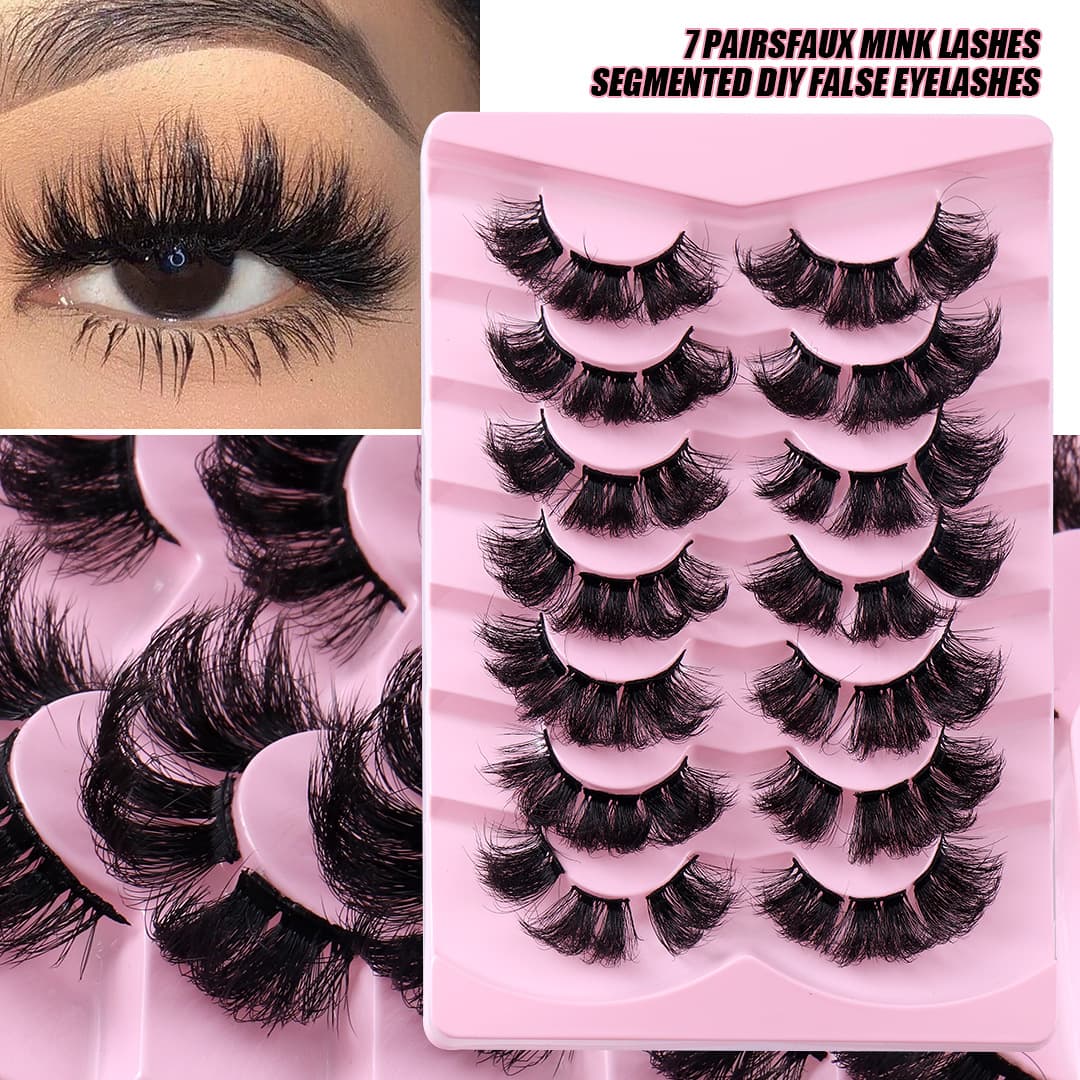Lash extension set Sectional False eyelashes Natural thick high mink hair eyelashes Curl eyelashes