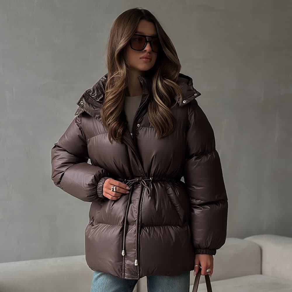 Men’s Slim-Fit Winter Jacket With Detachable Hood – Lightweight Polyester Puffer Coat For Travel & Commuting (Black/Burgundy/Charcoal/Brown) S-L