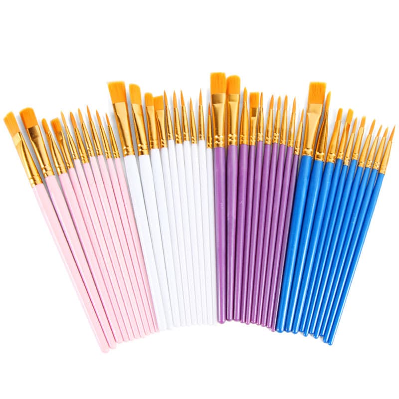 New plastic rod 10 blue oil brush set painting watercolor hand-painted art brush oil brush set
