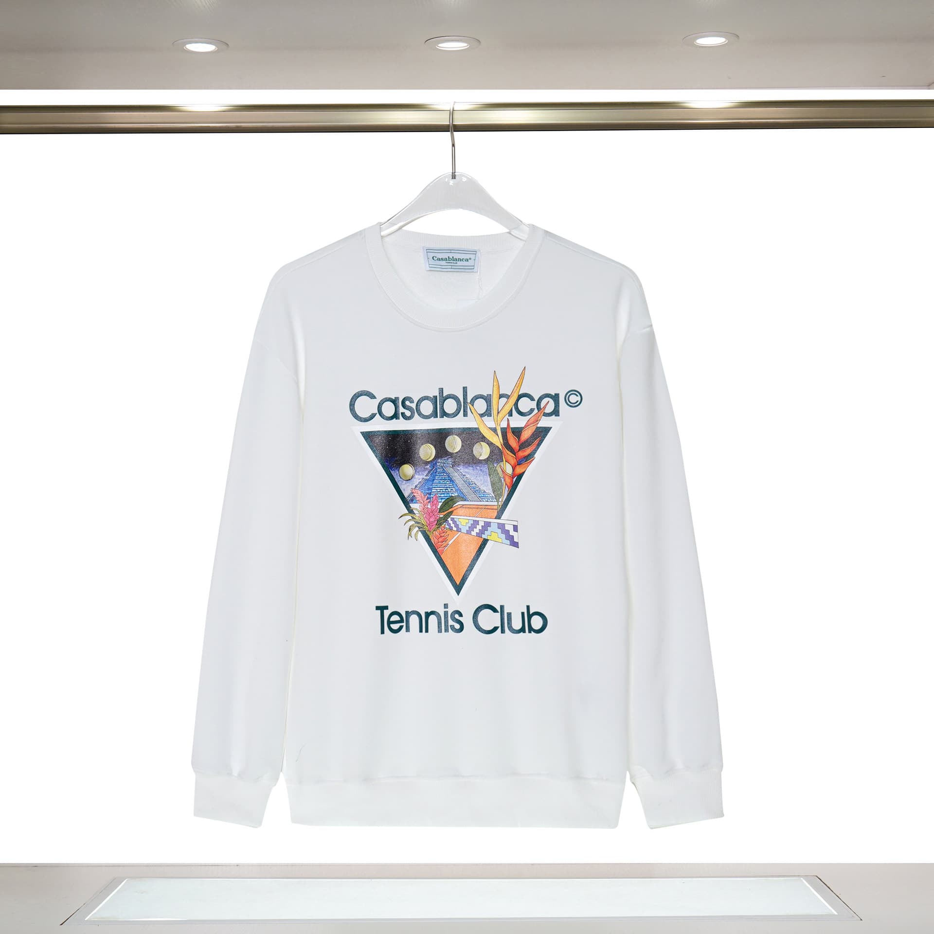 Casablanca Automne/Hiver Nouveau Col Rond Lettre Imprimé Étoile Même Style Pull Tendance