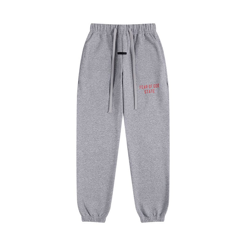Sweat-shirt ample à double ligne FOG ESSENTIALS Saison 8 avec lettres floquées au dos, en éponge à capuche