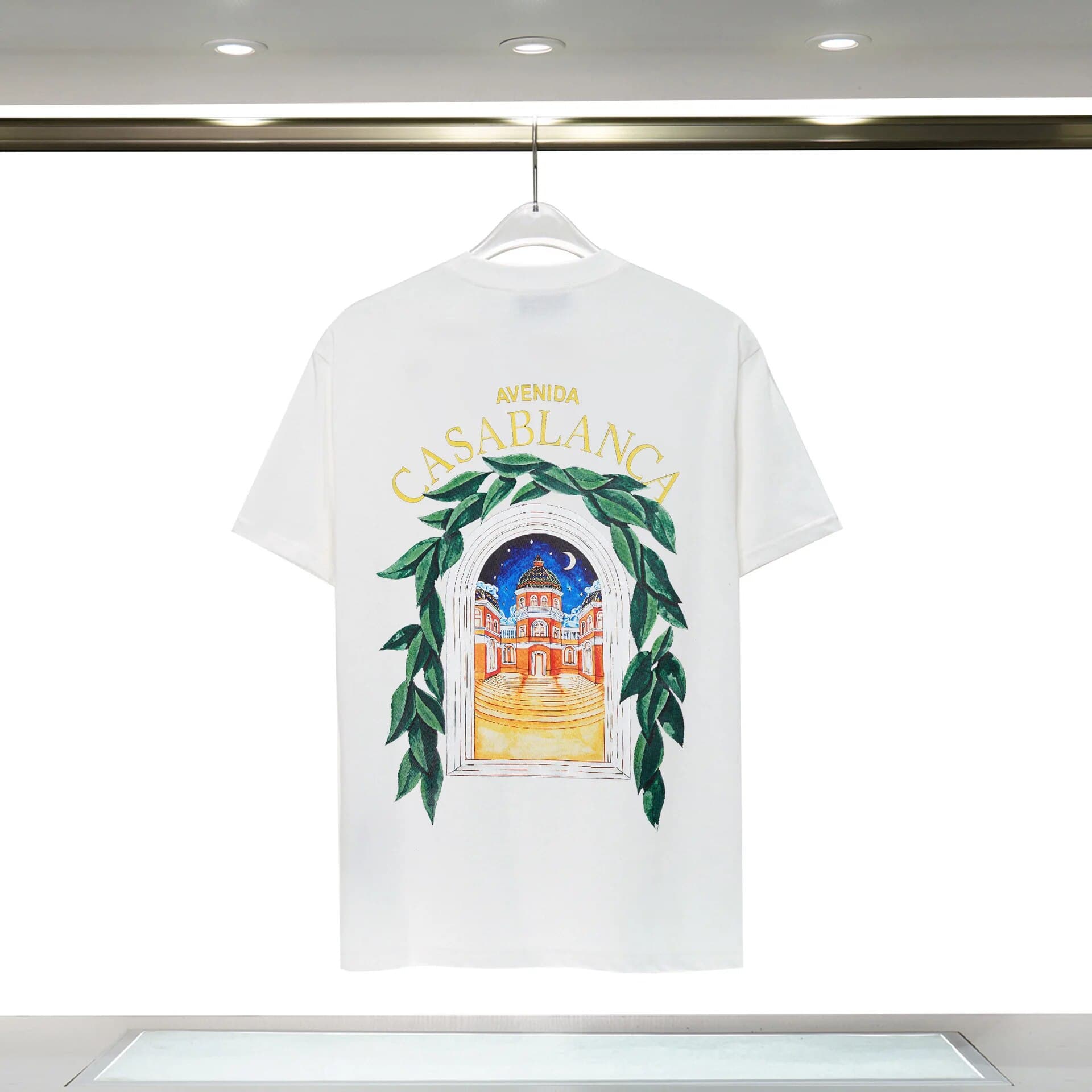 T-shirt d'été en pur coton Casablanca de haute qualité à manches courtes pour le sport, style unisexe blanc