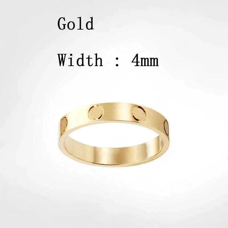 Bague Nail Love pour femme, bague classique de luxe en or pour l'amour et le mariage, avec pochette rouge, inaltérable et hypoallergénique.