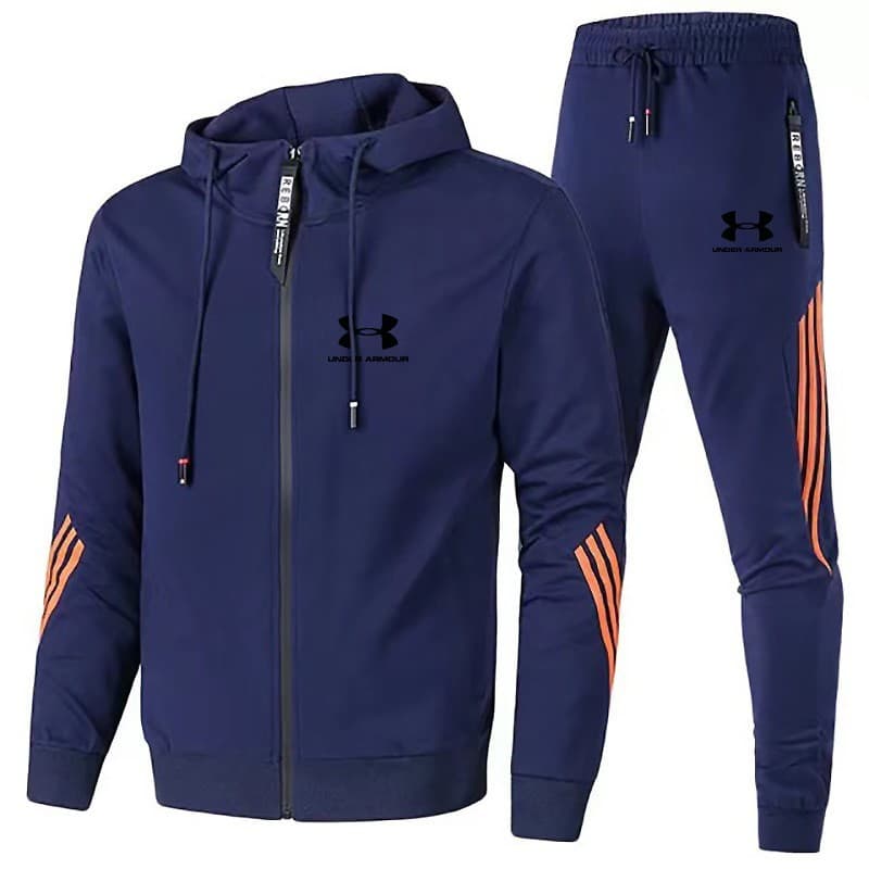 2023 printemps et automne hommes loisirs sport ensemble trois barres à capuche fermeture éclair pull pantalon à la mode ensemble de sport