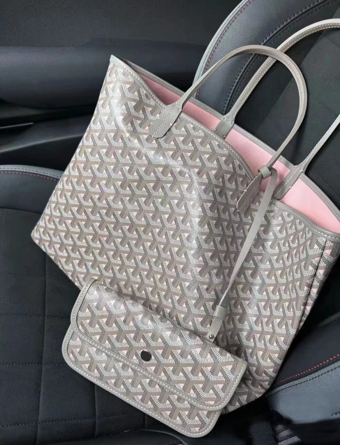 Sac cabas en édition limitée 2026, motif de dent de chien, 170e anniversaire, gris et rose, idéal pour les courses, les mamans et autres occasions